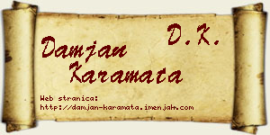 Damjan Karamata vizit kartica